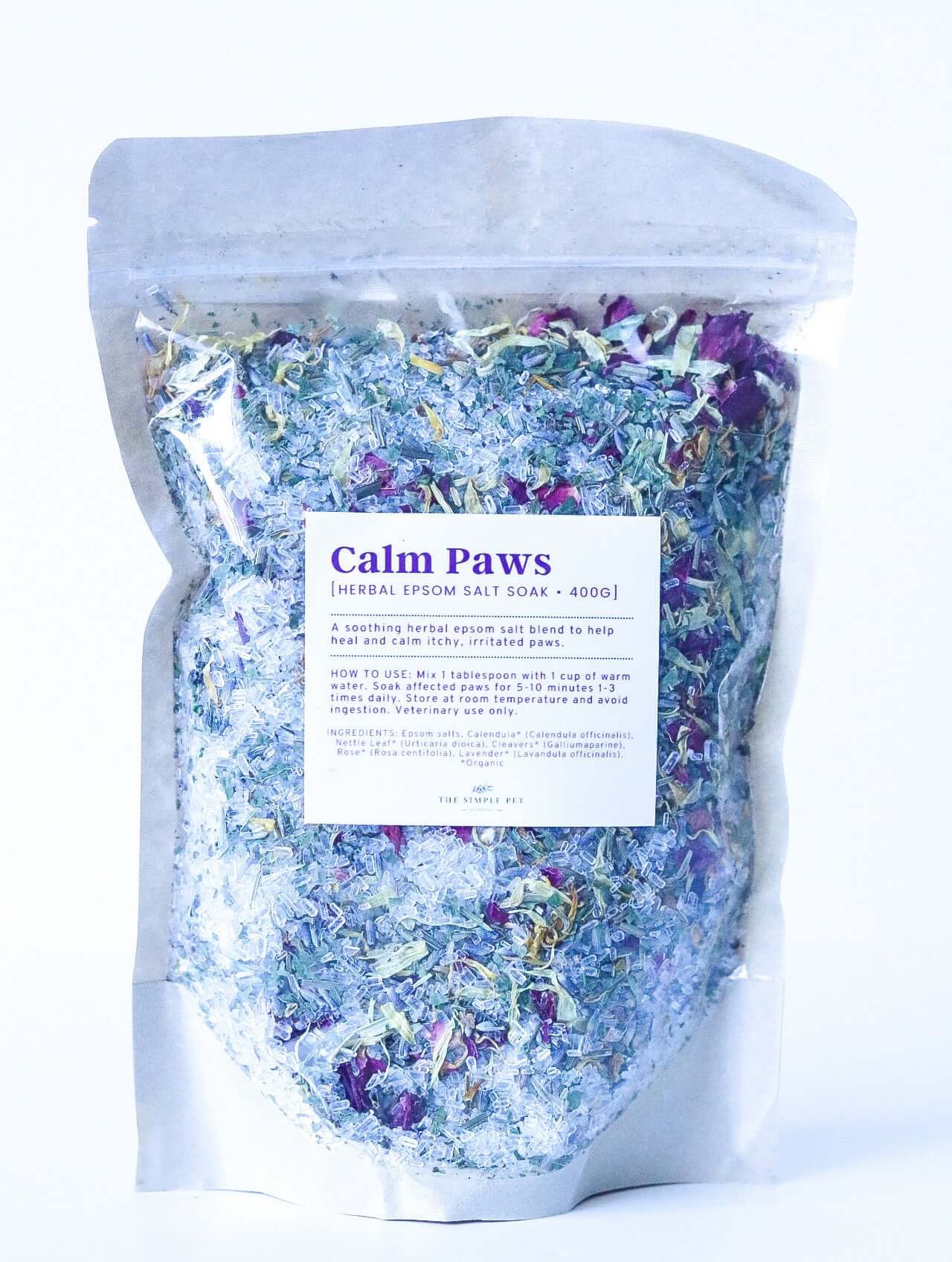 Itchy Paw Soak - Calm Paws Herbal Epsom Salt Blend 
